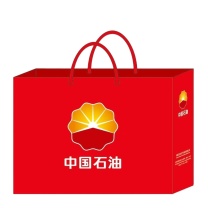 科力普 COLIPU 中国石油定制手提袋 420*310mm 牛皮纸 50个/包 (红) 80-100g