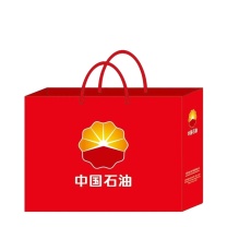 科力普 COLIPU 中国石油定制手提袋 380*300mm 牛皮纸 50个/包 (红) 80-100g