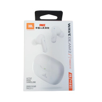 JBL 半入耳真无线蓝牙音乐耳机 WAVE FLEX 2 (珍珠白) (起订量200,包装盒贴不干胶贴)