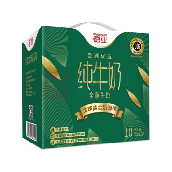 德亚 WEIDENDORF 欧洲优选(黄金奶源带)全脂纯牛奶 200ml*10礼盒
