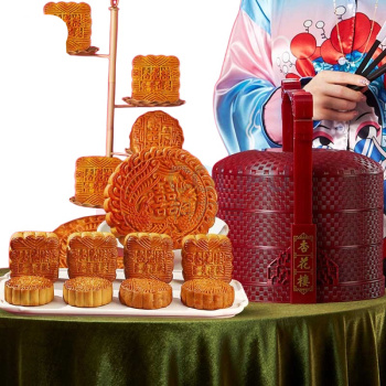 杏花楼 馨月提篮月饼礼盒 1.6kg 一件代发