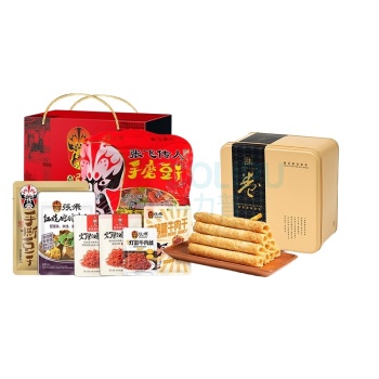 组合套装(张飞牛肉玄德礼盒1075g+回未香浓黄油蛋卷454g)