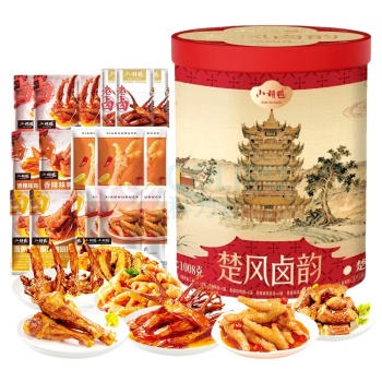 组合套装(小胡鸭楚风卤韵.楚韵礼1008g+回未海苔肉松凤凰卷+黄油蝴蝶酥80g*2+轻上轻快活 NFC果汁混合装)