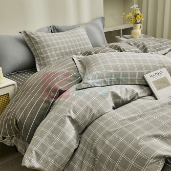 无印良品 精品全棉四件套 MJH-T2406 被套:200*230cm床单:230*250cm枕套:48*74cm*2 (格调)