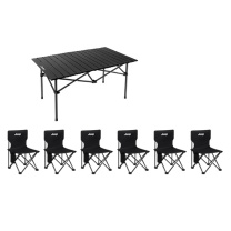 Jeep 桌椅套装(7件套) JP890759 椅子36*36*60CM*6把 桌子95*50*55CM (白色/黑色) 颜色请备注订单上