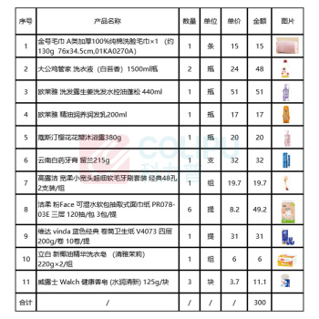欧莱雅 L'OREAL 等品牌劳保套装(毛巾1条+1500ml洗衣液2瓶+440ml洗发露1瓶+200ml润发乳1瓶+380g沐浴露1瓶+215g牙膏1支+2支装牙刷1组+ 120抽抽纸6提+卫生纸1提+220g*2洗衣皂1组+125g香皂3块)