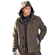 Jeep 冲锋衣羽绒两件套 J442074001 XS/S/M/L/XL/2XL/3XL/4XL (品牌黑/中国红/深军绿/浅咖色/云褐色/浩渺灰) 颜色/尺码请备注订单上