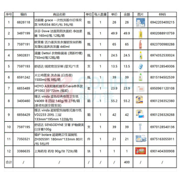 欧莱雅 L'OREAL 等品牌劳保套装(洗脸巾1组+洗面奶1瓶+洗发露1瓶+除菌液11瓶+牙刷1支+洗衣液1瓶+毛巾1套+卫生纸1箱+面巾纸1箱+牙膏1支+湿厕纸1件+药皂1块)