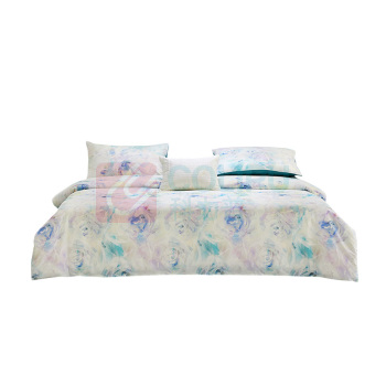 罗莱 LUOLAI 60S全棉贡缎四件套 雾隐花澜 枕套:48*74cm*2 被套:200*230cm*1 床单:230*250cm*1