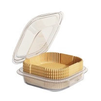 优勤 16cm方形硅油纸纸托50片装 JR-16CMFXGYZZT50PZ-BS# (本色)
