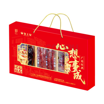皇上皇 心想事成腊味礼盒 600g ((新旧包装随机发)) (腊肠300g/招牌粒肠200g/五花腊肉100g)
