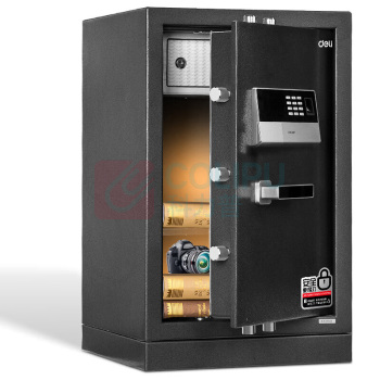 得力 deli 指纹密码保管箱 4073 H695 (银灰)