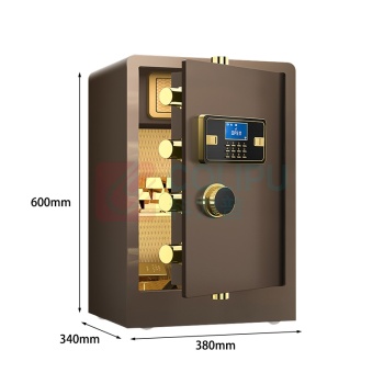 臻远 全钢实心保险柜办公防盗保险箱 ZY-NW-BXGS-35 电子款 高60cm (咖色) (默认发顺丰)