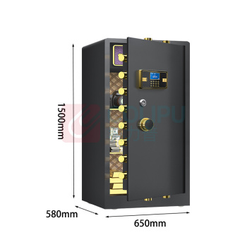 臻远 全钢实心保险柜办公防盗保险箱电子款 高150cm ZY-NW-BXGS-64 650*580*1500mm (黑色)