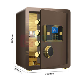 臻远 全钢实心保险柜电子款 ZY-NW-BXGS-17 外W360*D300*H400mm内W350*D220*H390mm (咖色) 16kG