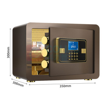 臻远 全钢实心保险柜电子款 ZY-NW-BXGS-11 外W350*D300*H300mm内W340*D220*H290mm (咖色) 14KG