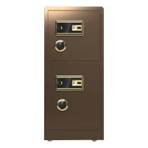 臻远 全钢实心防盗保险柜 双门双层指纹款 ZY-BXGB-63 600*550*1500mm (古铜色)