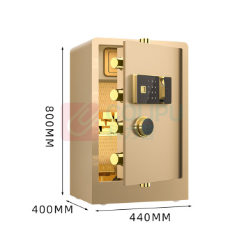 臻远 全钢实心保险柜指纹款 ZY-NW-BXGS-48 外W440*D400*H800mm内W430*D320*H650mm (金色) 48KG