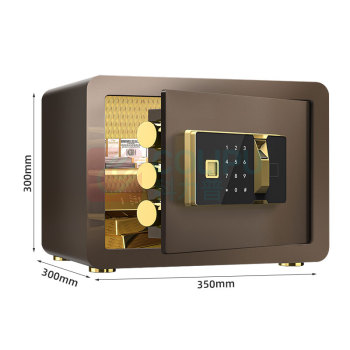 臻远 全钢实心保险柜指纹款 ZY-NW-BXGS-14 外W350*D300*H300mm内W340*D220*H290mm (咖色) 14KG
