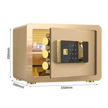臻远 全钢实心保险柜指纹款 ZY-NW-BXGS-12 外W350*D300*H300mm内W340*D220*H290mm (金色) 14KG
