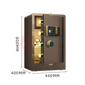 臻远 全钢实心保险柜办公防盗保险箱 ZY-NW-BXGS-50 指纹款 高80cm (咖色)