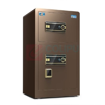 虎牌 TIGER 小型双门指纹密码保险箱 博瑞80指纹双门 800*480*420mm (咖啡金)