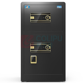 虎牌 TIGER 小型双门指纹密码保险箱 博瑞80指纹双门 800*480*420mm (钢琴黑)