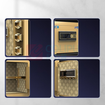 虎牌 TIGER 保险柜小型CSP(原3C)认证 防火家用办公电子密码保险箱 30cm (咖色) 指纹款(钥匙/密码/指纹解锁)