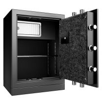 得力 deli 电子密码保管箱 3654A 办公家用防盗保险柜保管箱H595(银灰) 