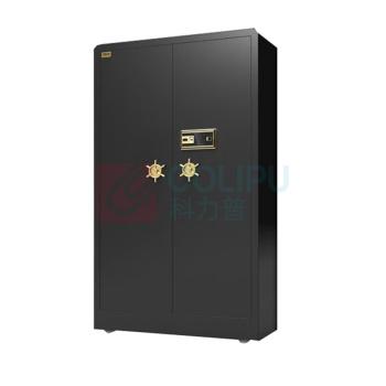 鼎发 高单双门指纹防盗全钢入墙银行商场门店保险箱保管箱 指纹款1.8米 (尊贵黑色)
