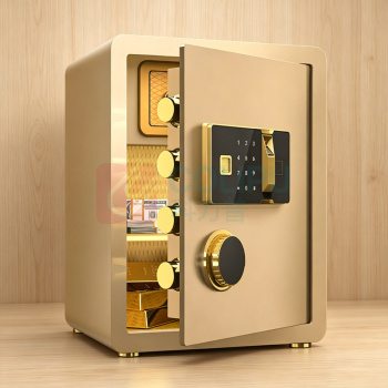 臻远 指纹密码保管箱保险柜 ZY5062325 38*33*45cm (金色) 14KG 默认发顺丰