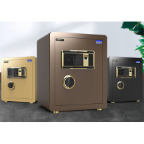 双宝塔 小型全钢保险柜办公密码箱 机械锁45cm 450*380*330 (咖啡金) 单门保管箱