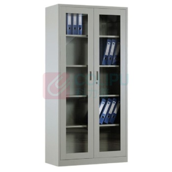 东业家具 加厚钢制资料柜档案柜储物柜通玻对开门文件柜 1100*390*1800mm(单位:组)