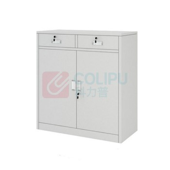 企诺 钢制 二斗下节文件柜 QNGa18A1-04PA1(GZG-13) W850*D390*H950mm (白色/黑色)