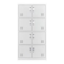 东业家具 八门更衣柜员工柜储物柜带锁铁皮柜 850*390*1800mm