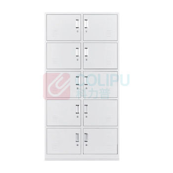 东业家具 十门更衣柜员工柜储物柜带锁铁皮柜 900*420*1800mm