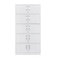 东业家具 十门更衣柜员工柜储物柜带锁铁皮柜 900*420*1800mm