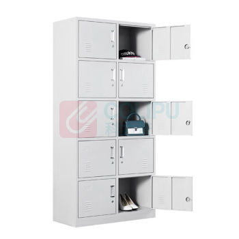 东业家具 十门更衣柜员工柜储物柜带锁铁皮柜 900*420*1800mm