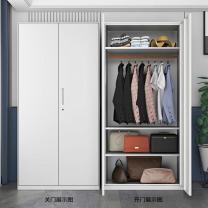 洛克菲勒 钢制家用衣柜 厚度0.8mm 单锁 对开门 高1850*宽900*深500mm (亚光灰)