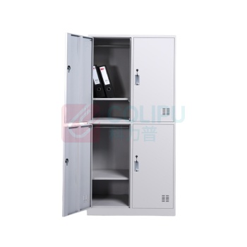 安赛瑞 4门带锁储物柜工服柜 27171 180*90cm (灰白色)