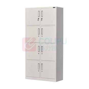 臻远 钢制 八门更衣柜 储物柜 ZY-KLP-G080 W850*D390*H1800mm (灰白色)