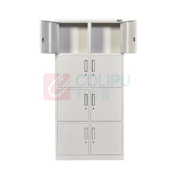 臻远 钢制 八门更衣柜 储物柜 ZY-KLP-G080 W850*D390*H1800mm (灰白色)