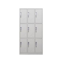臻远 钢制 九门更衣柜 储物柜 ZY-KLP-G081 W900*D420*H1800mm (灰白色)
