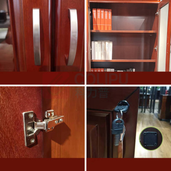 东业家具 文件柜 木质档案柜 三门双玻柜【左柜门】 DY-WJG08
