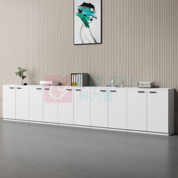 东业家具 办公室文件柜 120*40*60mm 3门柜 5组 (白色) 矮柜档案柜木质储物柜