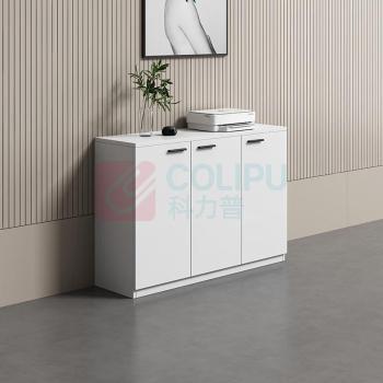 东业家具 办公室文件柜 120*40*60cm 3门柜 5组/套 矮柜档案柜木质储物柜白色