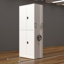 臻远 移动档案柜钢制轨道密集架手摇式密集架 ZY-SMJJ-01 W900*D560*H2300mm (灰白色)