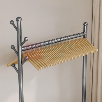 溢彩年华 卧室衣帽架(碳钢) YCC2443-GY 105×35×172cm,承重60kg (暗夜黑) 自行安装