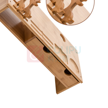 倍方 电脑显示器增高架 -+双抽屉+小鹿手机支架 72747 W540*D230*H140mm (竹木色)