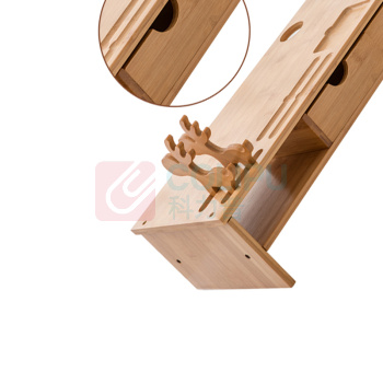 倍方 电脑显示器增高架 -+双抽屉+小鹿手机支架 72747 W540*D230*H140mm (竹木色)